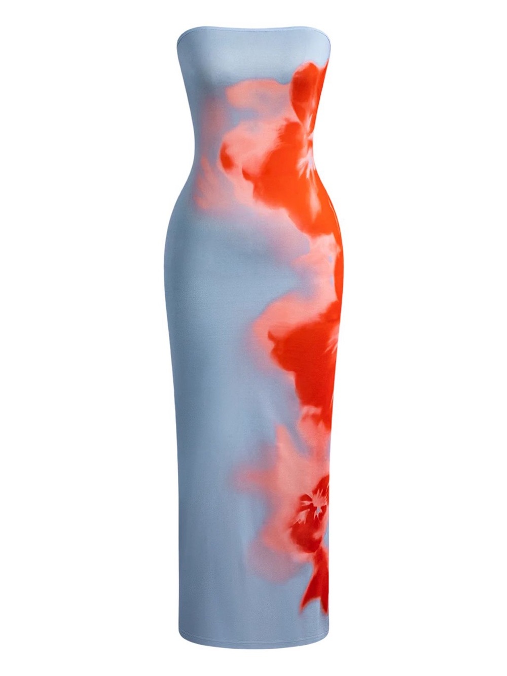 Micas Flower Print Slit Maxi Dress
